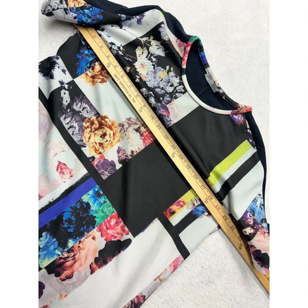 Zara Floral Geometric T-Shirt Dress Art Maximalist Patchwork Large Multi - Picture 6 of 10